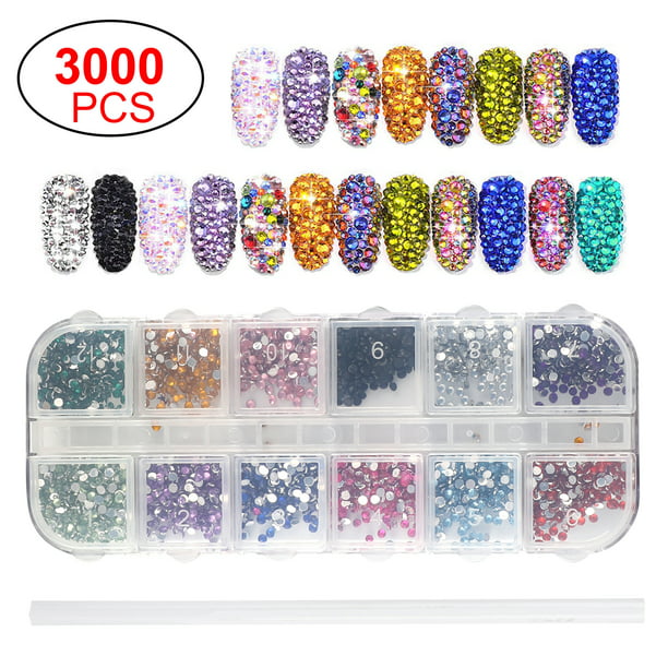 Acrylic Flatback Rhinestone Faceted Gems pointed back Charms Jewelry 2MM-4MM 